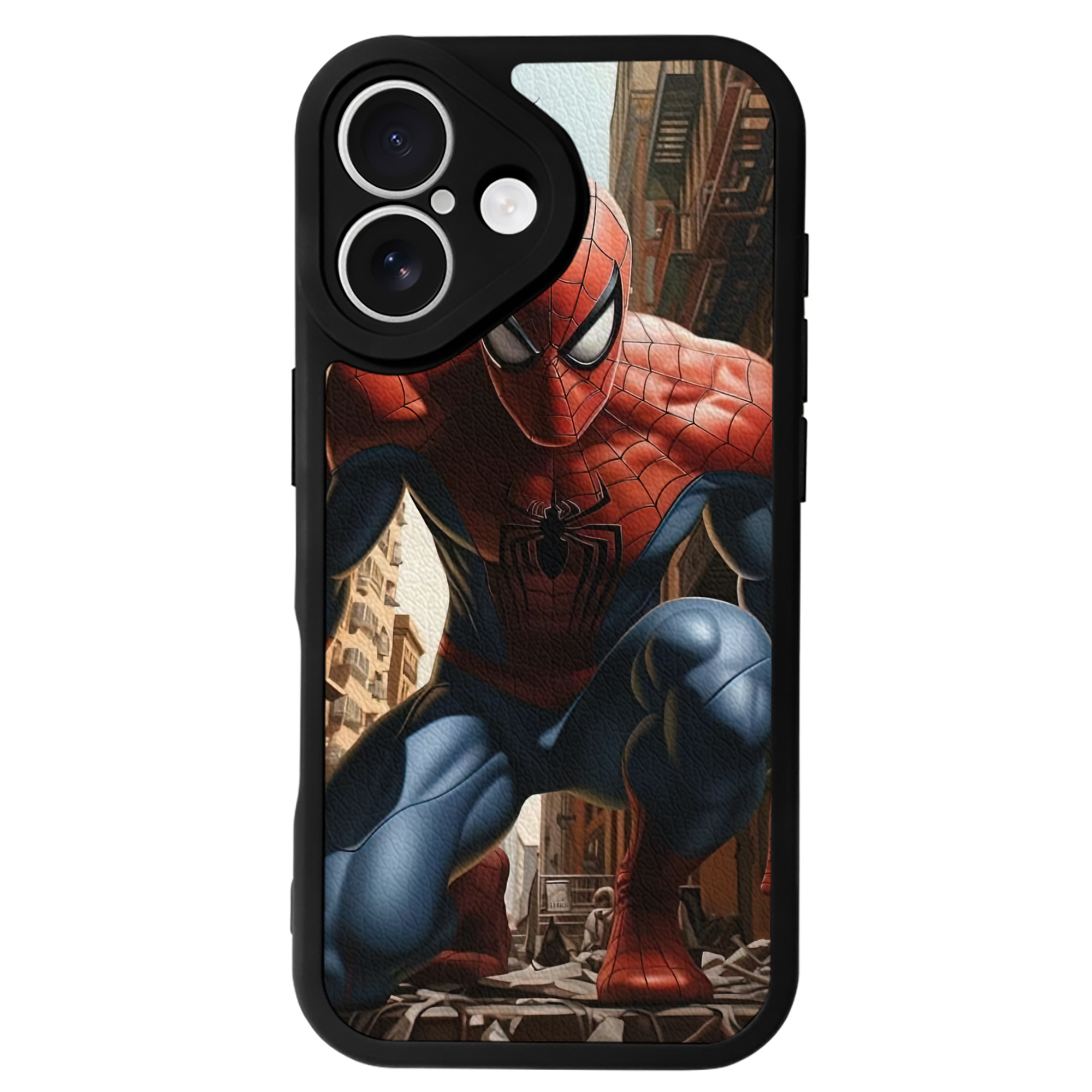 （画像用） Spider Man スパイダーマン 【iPhone 16シリーズ対応】シリコンスマホケース（レザー調） 材質：シリコン